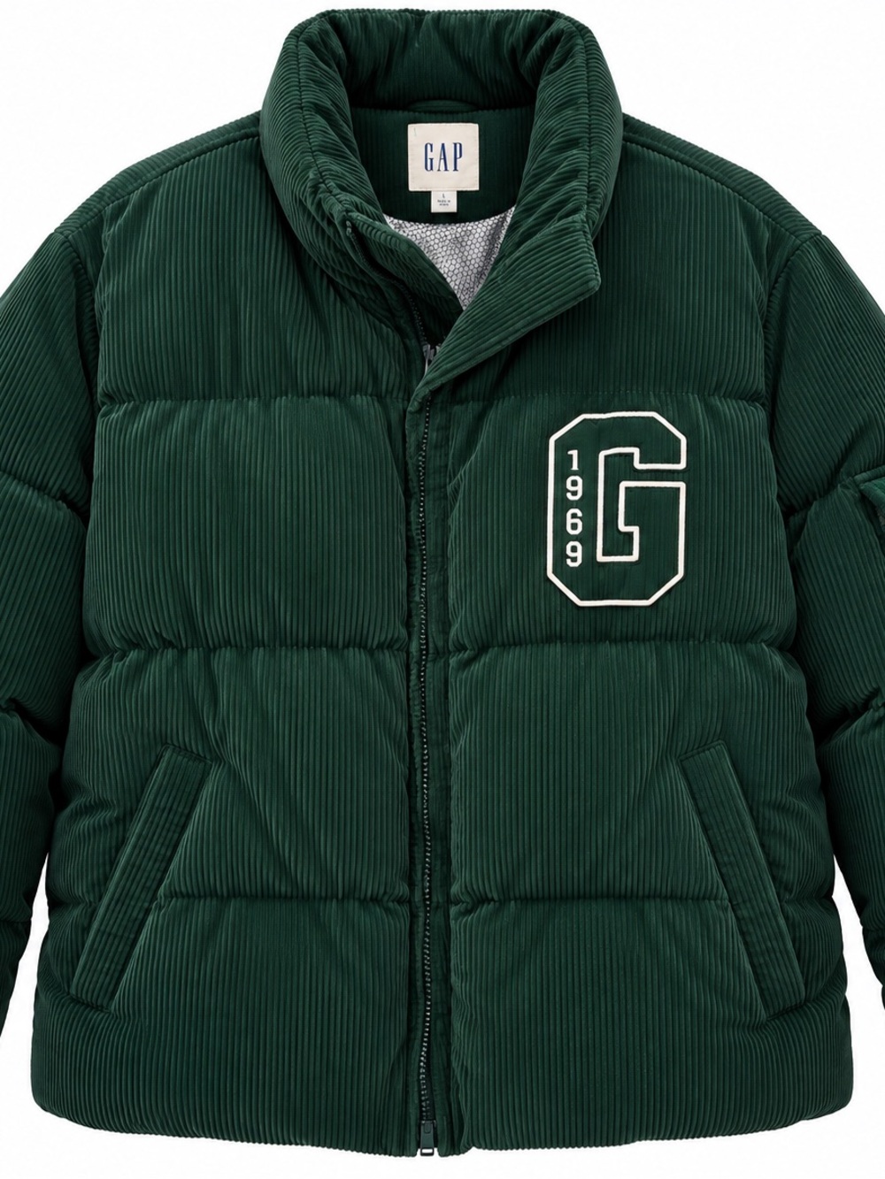 GAP Men's Forest Green Corduroy Puffer Jacket